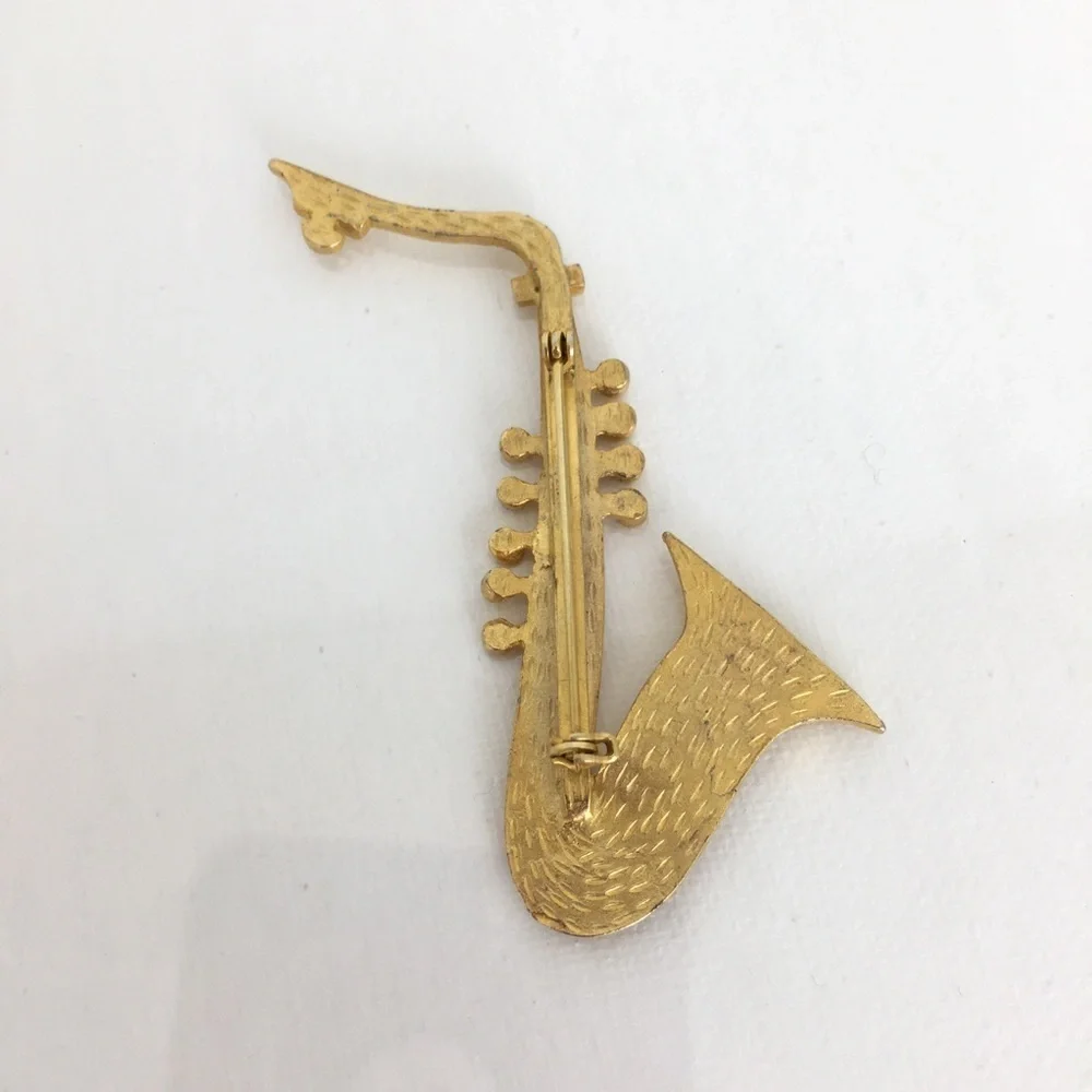 Vintage Music Brooch Pin Bundle Treble Clef Saxophone Piano And Horn Ornament